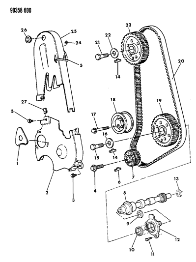 1993 Dodge Dakota Camshaft & Valves Diagram 2 - Thumbnail
