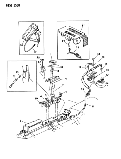 1986 Chrysler LeBaron Base Controls, Gearshift, Floor Shaft Diagram 2 - Thumbnail
