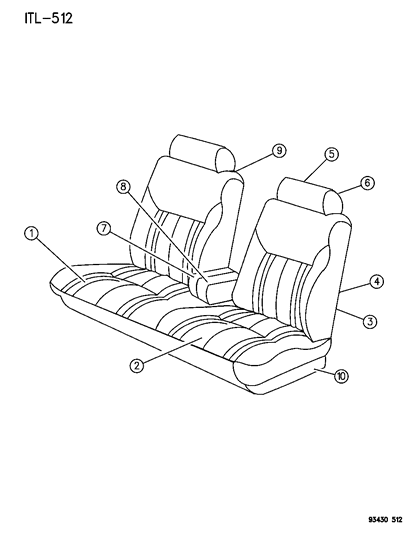 1996 Chrysler Concorde Front Seat Diagram 3 - Thumbnail