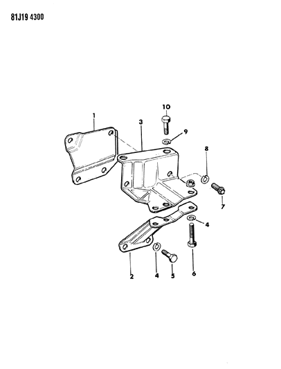 1984 Jeep Wrangler Bracket, Upper Diagram for J5355446