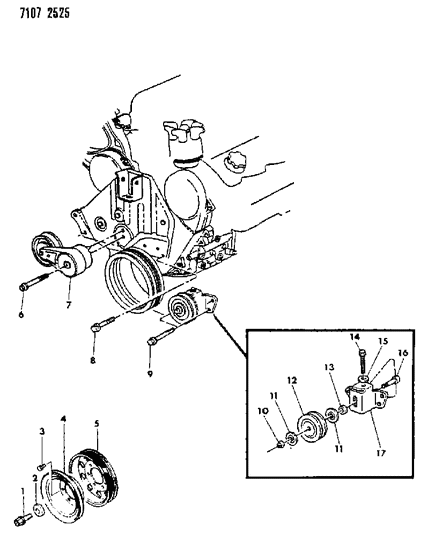 1987 Dodge Aries Drive Pulleys Diagram 2 - Thumbnail