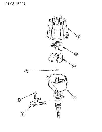 1993 Jeep Grand Wagoneer Distributor Diagram 2 - Thumbnail