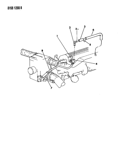 1988 Chrysler LeBaron Base Crankcase Ventilation Diagram 3 - Thumbnail