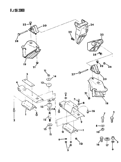1989 Jeep Wrangler Engine Mounting Diagram 4 - Thumbnail