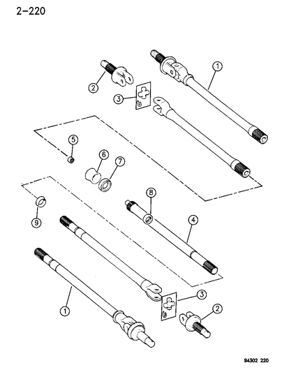 1994 Dodge Ram 2500 Intermediate Shaft Diagram for 4746814
