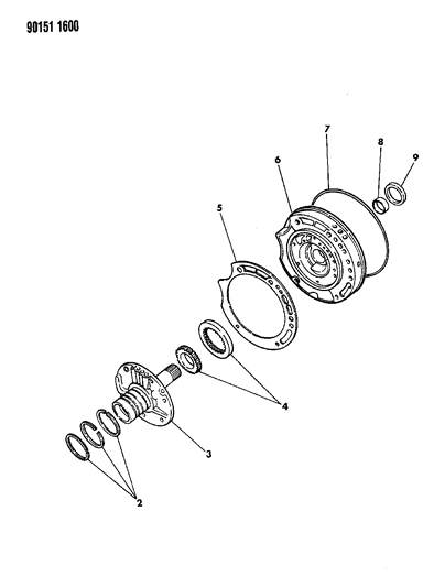 1990 Chrysler New Yorker Base Model Oil Pump With Reaction Shaft Diagram 2 - Thumbnail