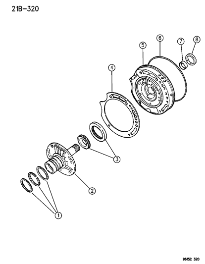 1996 Chrysler Sebring Convertible Oil Pump With Reaction Shaft Diagram