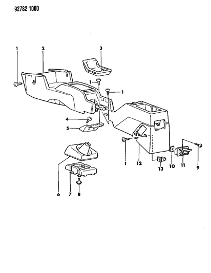 1994 Dodge Colt Console Diagram 2 - Thumbnail