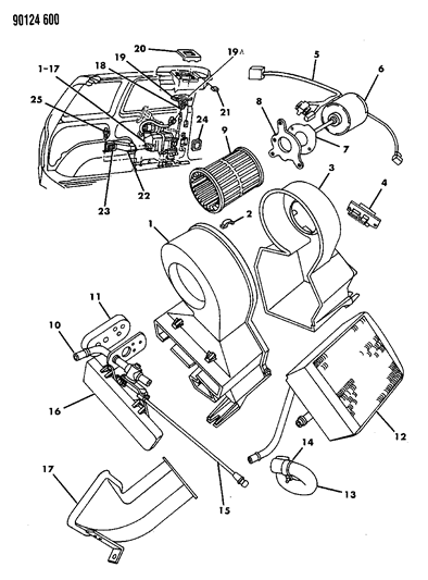 1990 Dodge Caravan Heater Unit Diagram 2 - Thumbnail