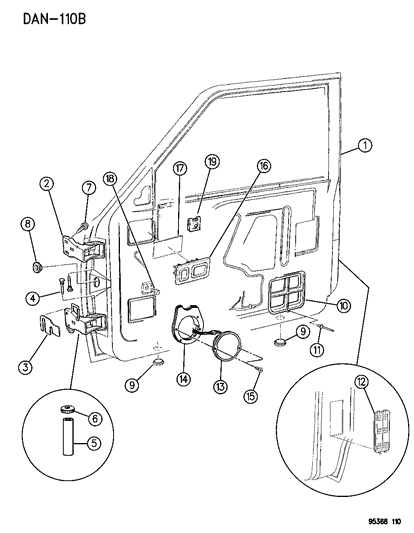 1995 Dodge Dakota Hinge, Lower Diagram for 55256095