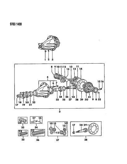 1989 Dodge Raider Gear Set, Differential Diagram for MB527309