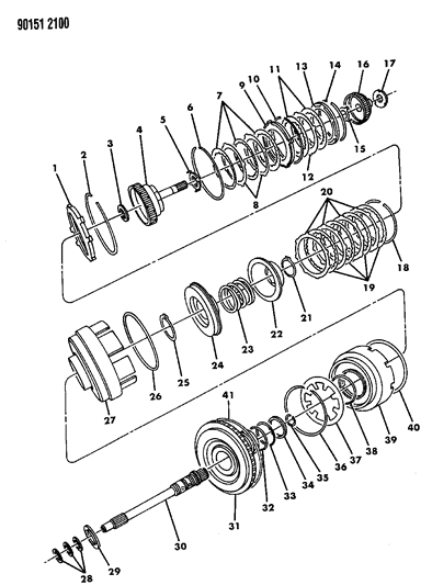 1990 Chrysler New Yorker Base Model Clutch, Input Shaft Diagram