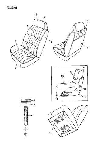 1988 Dodge Aries Front Seat Diagram 2 - Thumbnail