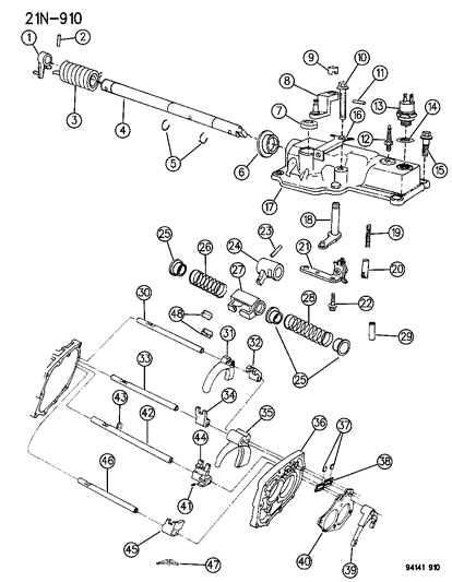 1994 Dodge Shadow Lever, Crossover, Outer Diagram for 4431854