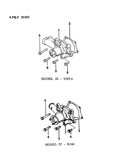 1984 Chrysler Conquest Water Pump Diagram 1 - Thumbnail