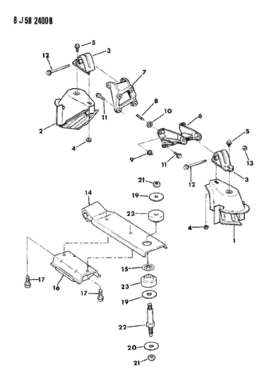 1989 Jeep Wrangler Engine Mounting Diagram 2 - Thumbnail