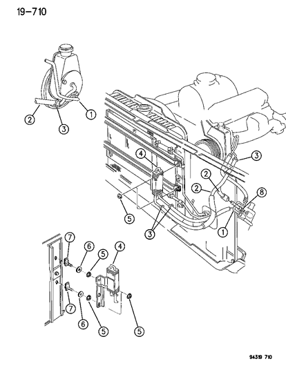 1994 Dodge Ram Wagon Power Steering Hoses Diagram