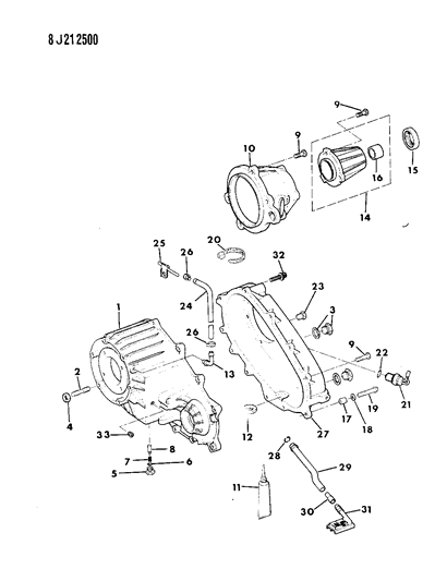 1990 Jeep Comanche Case, Extension & Miscellaneous Parts of Manual Transmission Diagram 3 - Thumbnail