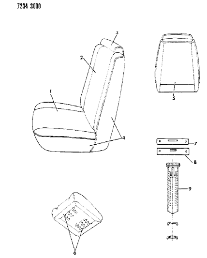 1987 Dodge Aries Front Seat Diagram 4 - Thumbnail