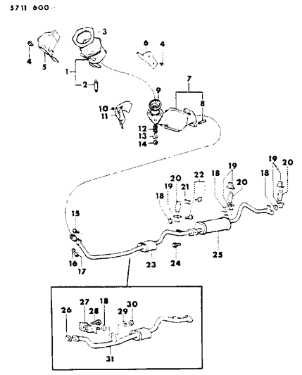 1986 Dodge Ram 50 Exhaust System Diagram 2 - Thumbnail