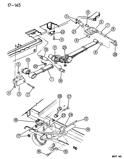 1996 Dodge Grand Caravan Suspension - Rear Diagram 1 - Thumbnail