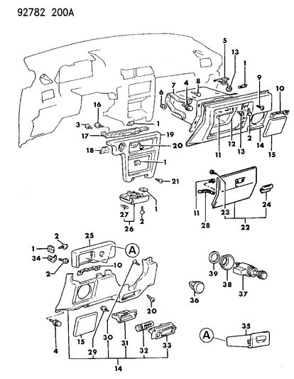 1994 Dodge Colt Instrument Panel Diagram 3 - Thumbnail