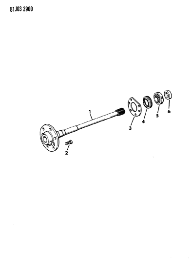 1986 Jeep J10 Shafts - Rear Axle Diagram 1 - Thumbnail