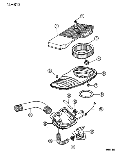 1994 Dodge Shadow Air Cleaner Diagram 1 - Thumbnail