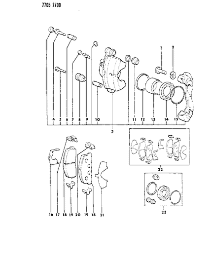 1987 Dodge Colt Front Brakes Diagram 2 - Thumbnail