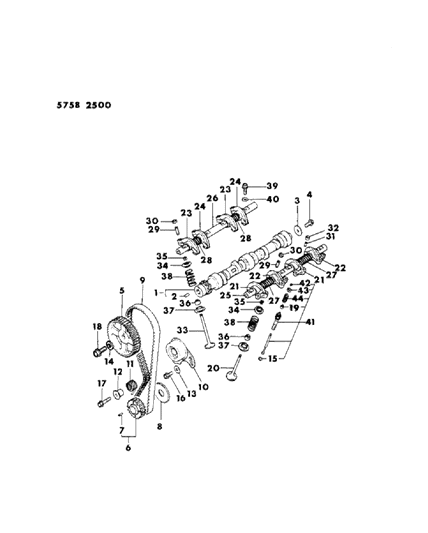 1986 Chrysler Conquest Camshaft & Valves Diagram 1 - Thumbnail