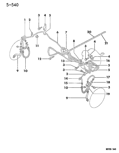 1996 Dodge Stealth Brake Lines & Hoses, Front Diagram 2 - Thumbnail