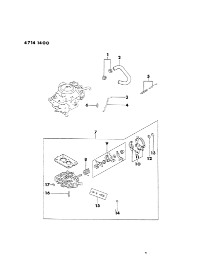 1984 Dodge Colt Carburetor Throttle Parts Diagram 1 - Thumbnail
