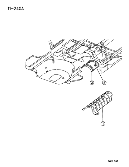 1996 Chrysler Cirrus Heat Shield Diagram for 4696287