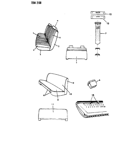1987 Dodge Aries Front Seat Diagram 3 - Thumbnail