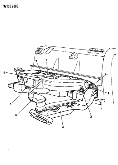1992 Chrysler LeBaron GTC Manifolds - Intake & Exhaust Diagram 1 - Thumbnail