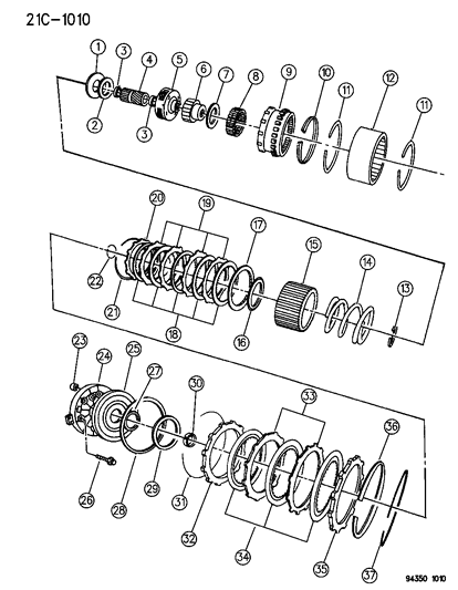 1994 Dodge Ram 1500 Clutch , Overdrive With Gear Train Diagram 1 - Thumbnail