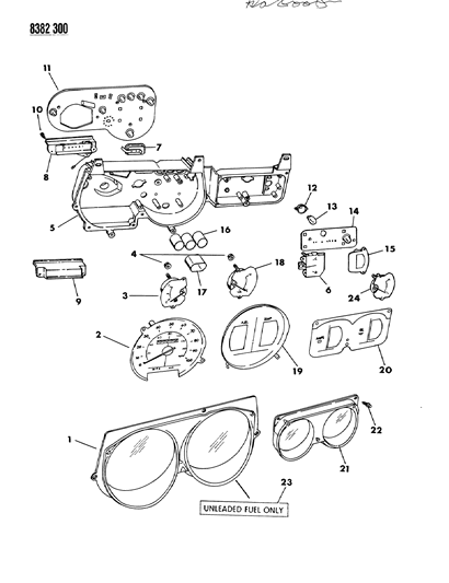 1988 Dodge Ram Van Temperature Gauge Diagram for 4075239