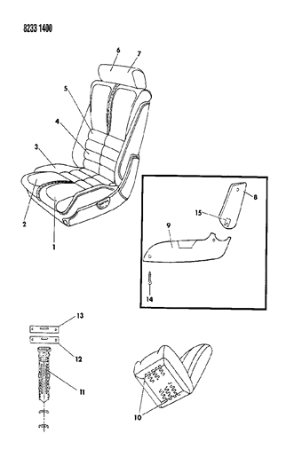1988 Chrysler LeBaron Premium Front Seat Diagram 4 - Thumbnail
