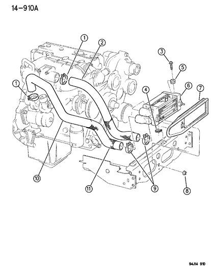 1996 Jeep Cherokee Hose, Inlet Diagram for 52079497