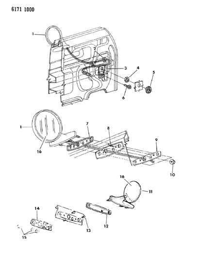 1986 Dodge Omni Mirror - Exterior Diagram 1 - Thumbnail