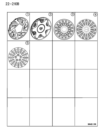 1994 Dodge Intrepid Covers, Wheel Diagram
