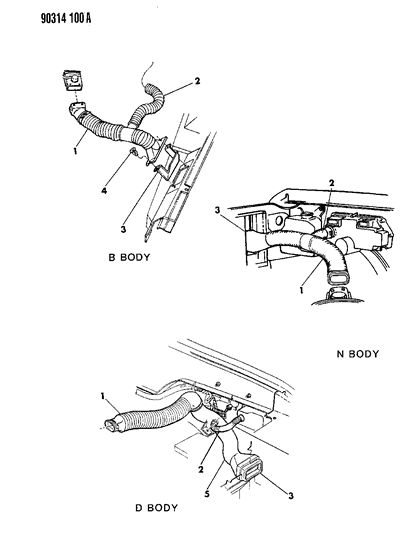 1992 Dodge Ram Wagon Fresh Air Intake System Diagram