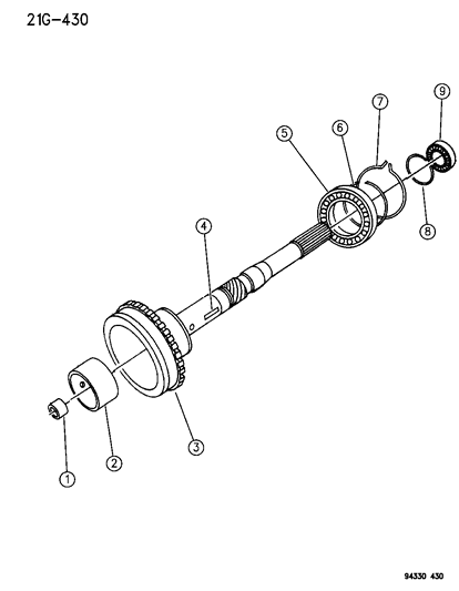 1996 Dodge Dakota Shaft Assembly, W/Key, Output Diagram for 4798536