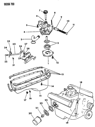 1991 Dodge Dakota Indicator, Oil Level Diagram for 53005635