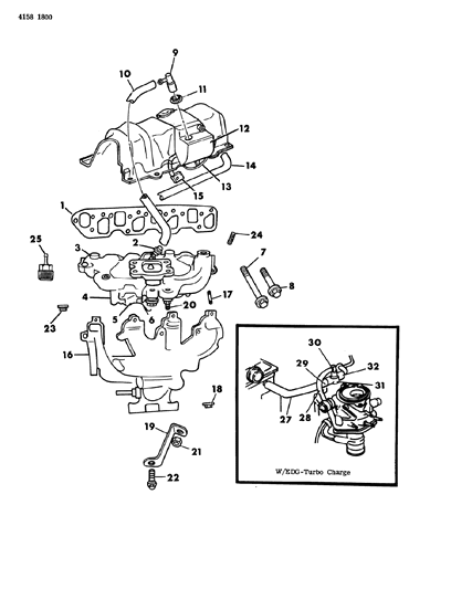 1984 Chrysler Laser Hose, Crankcase Vent Module To Air Cleaner W/Ede Carb Engine Diagram for 4343637