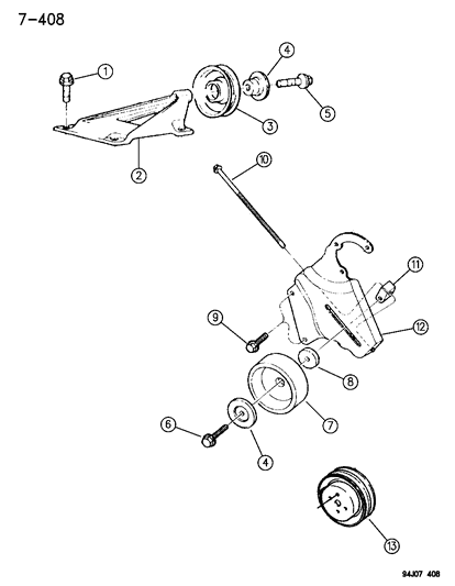 1996 Jeep Cherokee Drive Pulleys Diagram 3 - Thumbnail