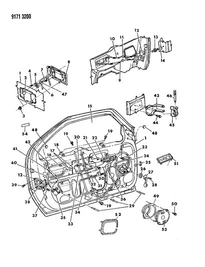 1989 Dodge Daytona Door Shell Diagram for 4411916