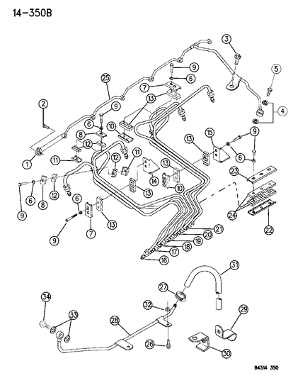1994 Dodge Ram 3500 Isolator Fuel Filter Vibration Diagram for 4762022