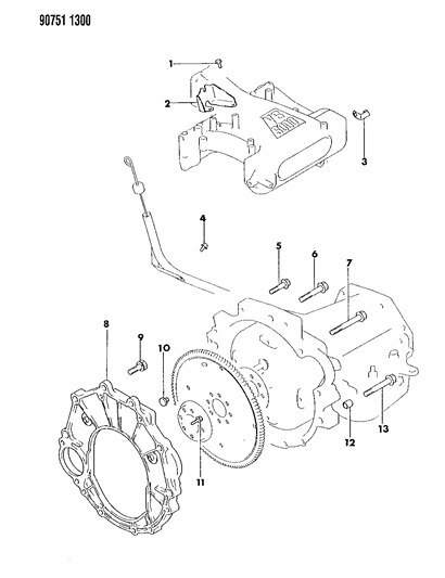 1990 Dodge Ram 50 Mounting Bolts & Brackets Diagram 1 - Thumbnail