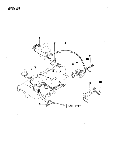 1990 Dodge Colt EGR System Diagram 2 - Thumbnail